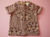 100%cotton short sleeve V-neck baby t-shirt with print