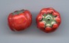 Hot Selling Porcelain Bead Wholesale Handmade Tomatoes Shaped Ceramic Bead Pottery Bead Fashion Jewelry Bead