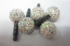 Jewelry 3.5MM Crystal Rhinestone Clay Pave Disco Beads Earphone Ear Cap Dock Dust Plug ! Hottest 2012 ! Newest !