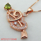 2013 Fashion rose plated brass Kill two heart with one stone pendant costume jewelry