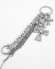 WLKY-2010 Rhodiumtone Clear Crystal & Metal Lead&nickel Compliant Multi Cross Charms Keychain