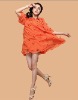 2012 beautiful butterfly pattern plus size red dress for women