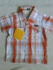 young boy 's fashion cotton woven grid shirtes