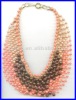 free pattern handmade fashion precious 22rows imitation stone beads necklace for wowen