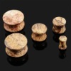 Custom Natural ear gauge stone double flared plug