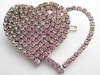 high fashion alloy with full crystal fashion design double heart brooch