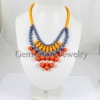 Beautiful Multicolor Beaded Acrylic Bib Necklace 2012 Fashion Chunky Statement Necklace Wholesale DN044