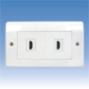 HDMI Female double Wall Plate,2 Port HDMI Wall Plate SE-8081072+HDMI-08