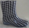 PVC check pattern women rainboots