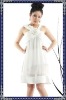 white appliqued girls short prom dress