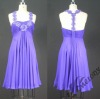 Purple Pleated Chest Girls Party Dress