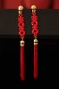 forever fashion Chinese traditional wedding red rhinestone earring