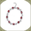 Gemstone 925 sterling silver garnet bracelet