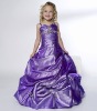 Lovely Purple Spaghetti Strap Fluffy Flower Girl Dress