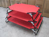 red rust-resistant steel frame ped bed with 3 layer