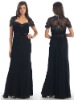 Black Short Sleeve Long Mother Of The Bride Dresses MBB-52