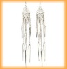 Silver spike long dangle slimming earrings