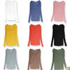 girl's plain v-neck long sleeve cotton promotional wholesales clothes