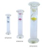 Upward acrylic liquid sand timer.