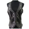 Lady fashion waistcoats with glitter rivets