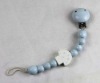 BINK LINK WOOD PACIFIER CLIP ATTACHER - BLUE MUSHROOM