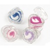 Daisy Heart Shaped Swirl Lip Gloss Rings