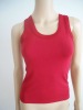 Women 100% cotton red sleeveless shirt