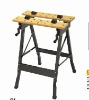 Wooden tilted and clamped workbench