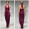 ME2100 Beautiful Guaranteed Floor-Length Taffeta Halter Top Fuchsia Victorian Evening Gown Fashion 2012