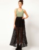 Girls Black Lace Maxi Skirt