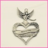 decorative angel heart lucky charms metal pendant