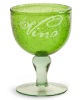 Lola Wine Glass, Bubble Glass, Green Glass