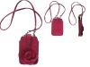 rose red cellphone bag with a long handle