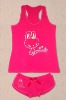 Girls Pink Cartoon Tank Top Sets