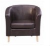 2012 hot sale PU leather wooden frame rubber legs TUB CHAIR