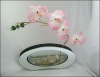 livingroom decoration oval glass flower vase with artificial flowers