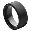 9mm Brushed Finish Flat Pipe Cut Black Enamel Plated Tungsten Carbide Comfort Fit Wedding Band Ring