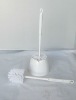 HQ1877 bathroom product,white color lotus shaped base PP toilet brush set for UK market