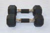 pvc rubber hex dumbbell