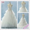 High quality white Modest Strapless Puffy Wedding Dresses Bridal Gowns