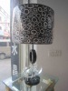 Metal and crystal table lamp