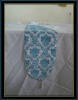 top quality damask flocking taffeta table runner with tassel