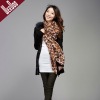 Cardigan sweater with fur collar,short wide sleeve,WS1115