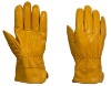 Golden yellow cow grain leather driver glove/Yellow cow leather driver glove