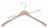 Natural finish wooden Hotel hanger with metal clips