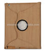 Stand and rotation wood pattern leather case for ipad 3