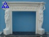 China Solid Caving White Marble Fireplace