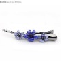 Shiny blue flower alligator clip hair accessory