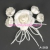 Bridal satin garment flower with brooch