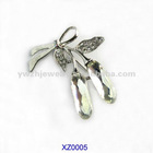 2012 Fashion leaf rhinestone brooch pin